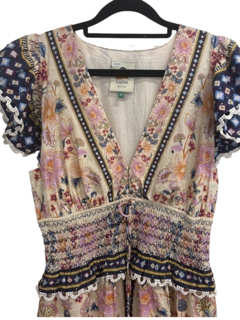 Farm Rio Superbloom Tapestry Maxi Dress Medium Boho Floral Cottagecore Cotton - Picture 7 of 15